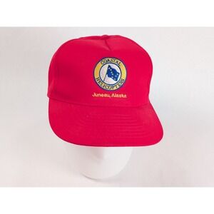 Nissin Coastal Helicopters Juneau Alaska Snapback Baseball Cap Red Blue Yellow